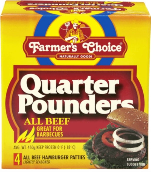 FARMER'S CHOICE All Beef Quarter Pounder 4 count
