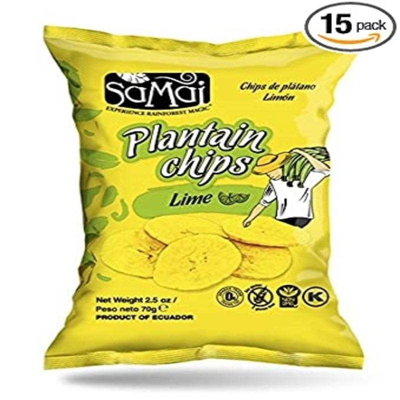 SAMAI Plantain Chips Lime 75g