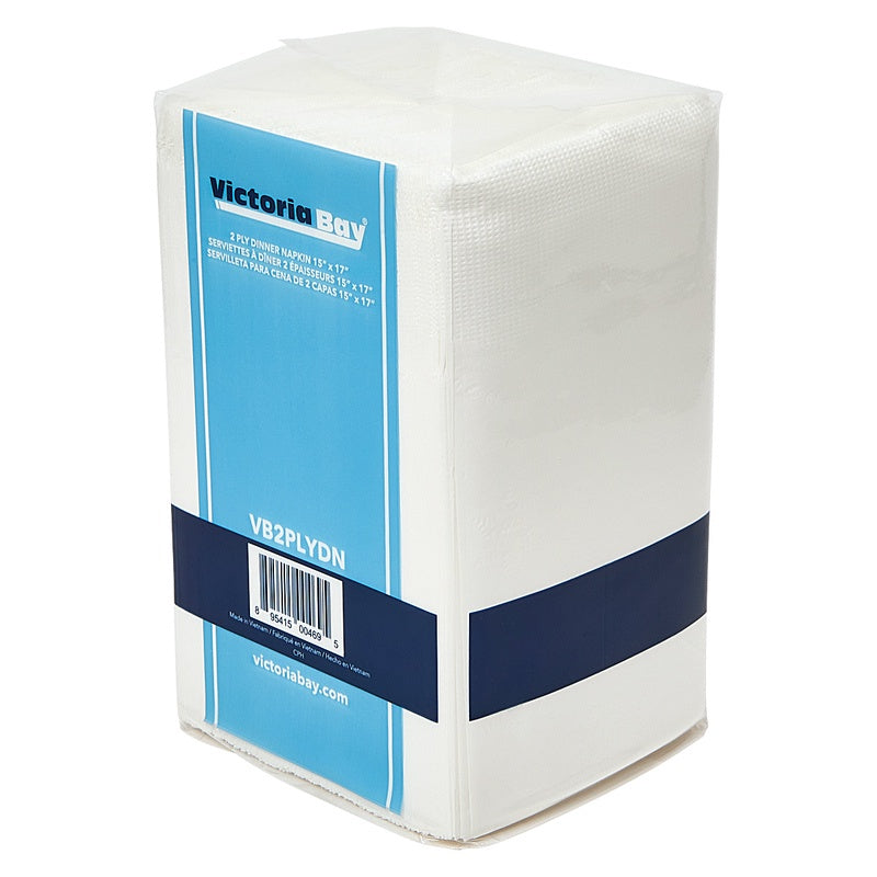 VICTORIA BAY White Dinner Napkins 2ply 150 ct