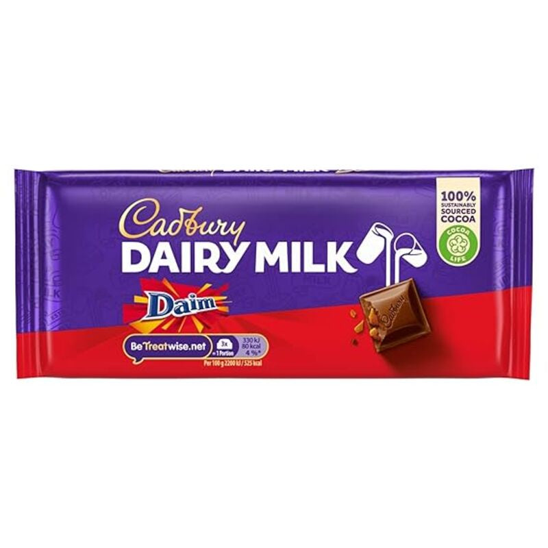 CADBURY Dairy Milk Daim Chocolate Bar PM - 120g