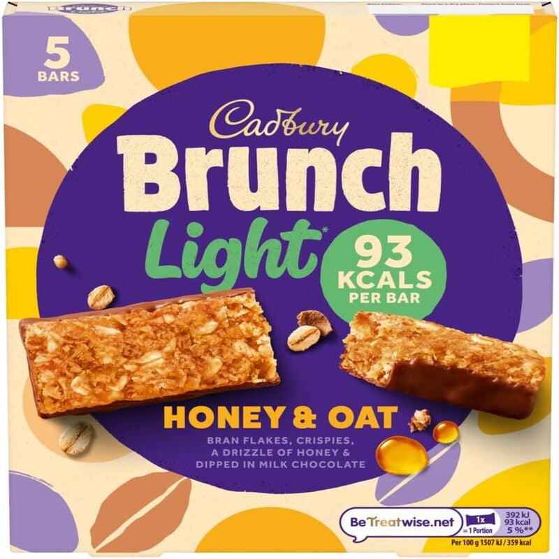 CADBURY Brunch Light Honey & Oat Cereal Bar 5 pack