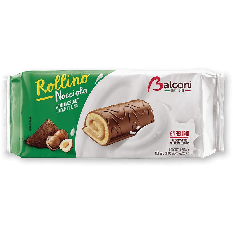 BALCONI Rollino Hazelnut Creme Choc Italian Mini Rolls 6 pack