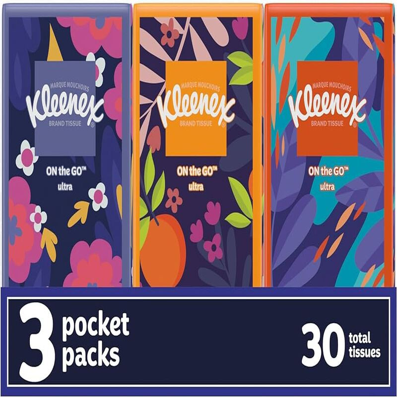 KLEENEX On The Go Pocket Pack 3pk