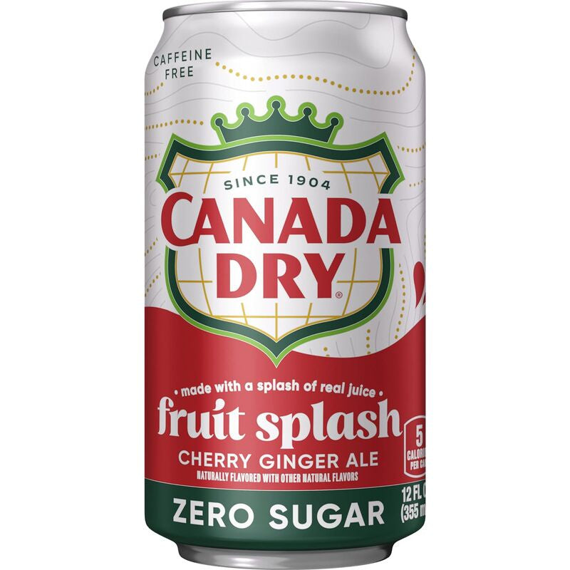 CANADA DRY Fruit Splash Cherry Ginger Ale Zero Sugar 12oz can