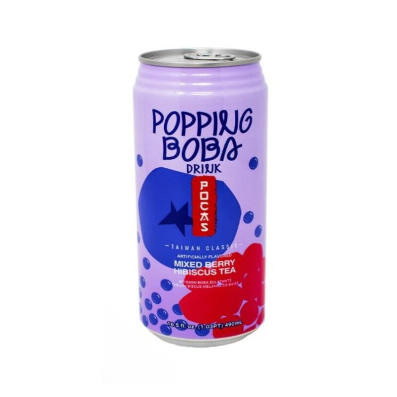 POCAS Popping Boba Mixed Berry HibiscusTea 16.5oz