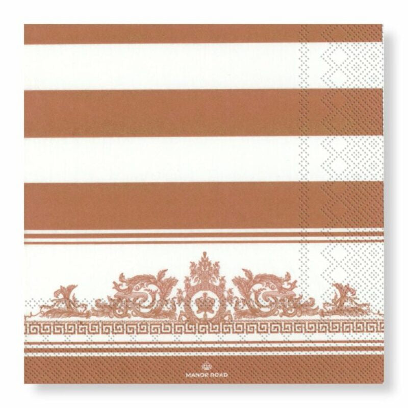MANOR ROAD Lunch Napkins Rococo Rose Gold 20 count