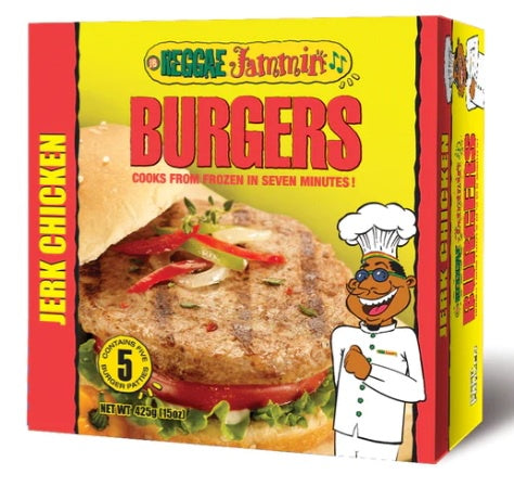 REGGAE JAMMIN' Jerk Chicken Burgers 425g/5pk