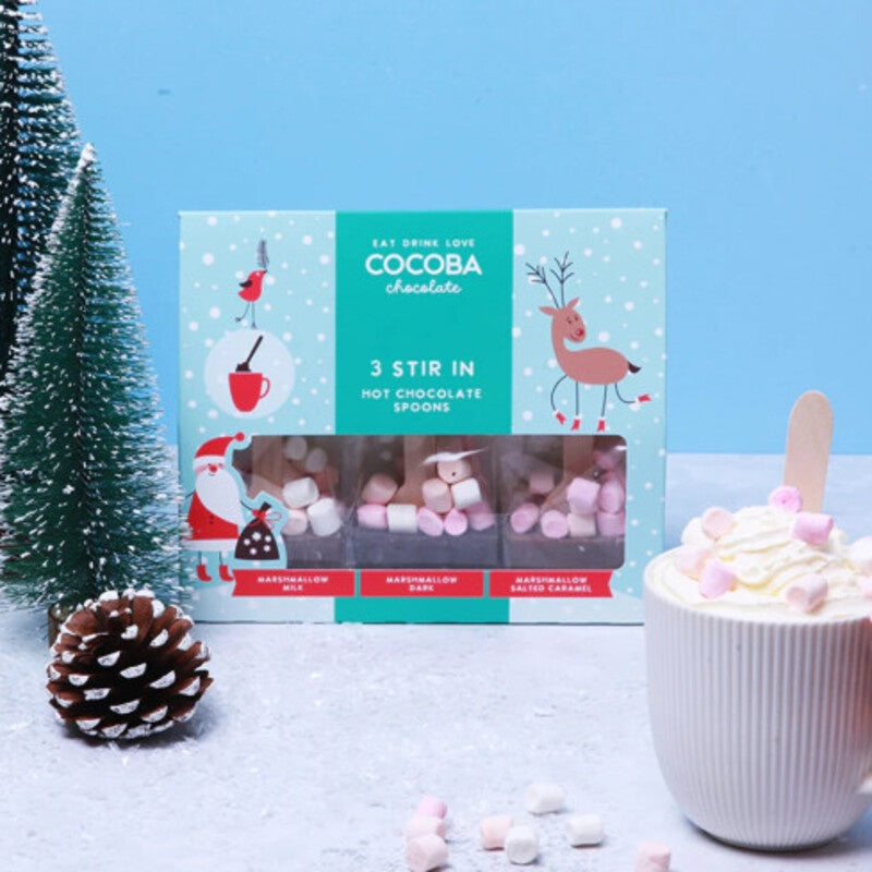 COCOBA 3 Stir In Hot Chocolate Spoons 50g