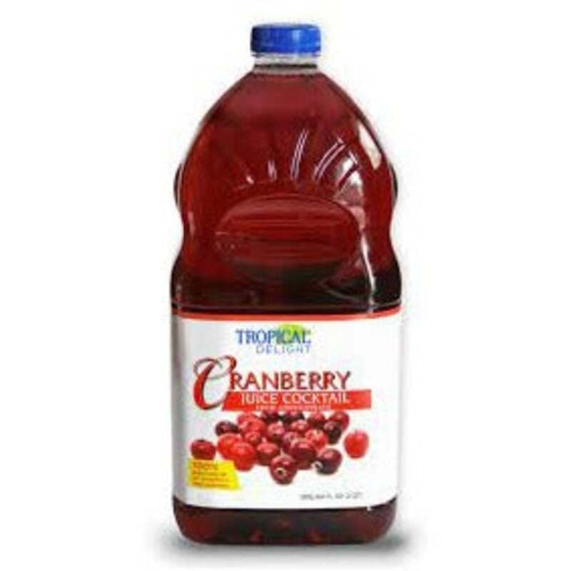 TROPICAL DELIGHT Cranberry Juice 100% Unsweetened 64oz