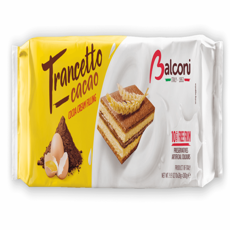 BALCONI Trancetto Cocoa Creme  Cakes - 10 pack