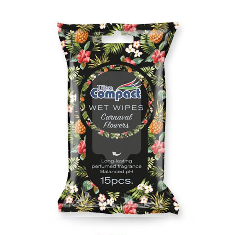 ULTRA COMPACT Carnival Flowers Pocket Wet Wipes 15 count