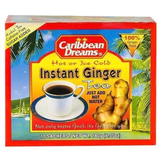 CARIBBEAN DREAMS Instant Ginger Tea w/Sugar 10 sachets