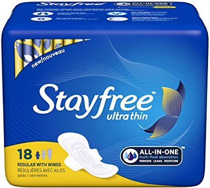 STAYFREE Ultra Thin Regular w/Wings 18 count