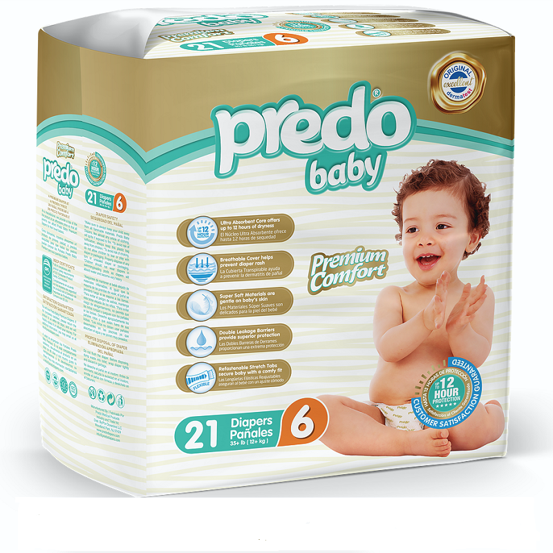 Predo Baby Diapers Size 6 - 21 count