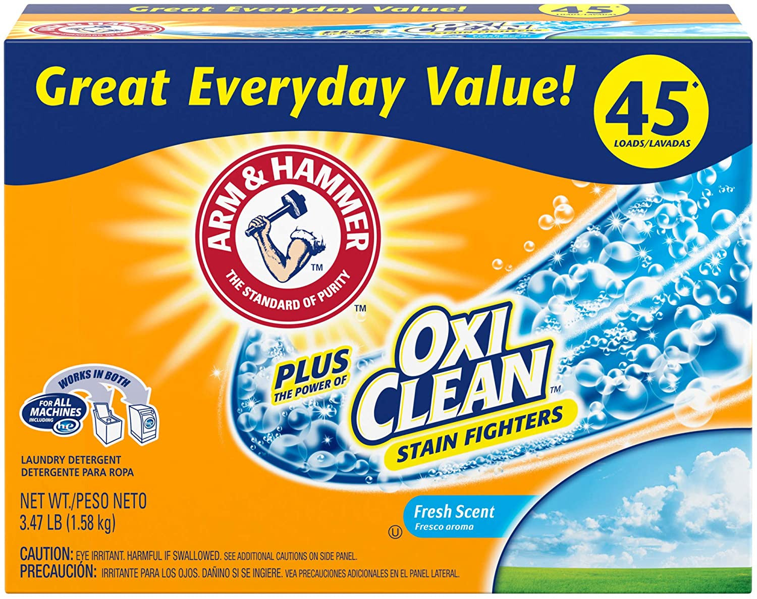 ARM & HAMMER OxiClean Fresh Scent Laundry Detergent 3.47 Lbs