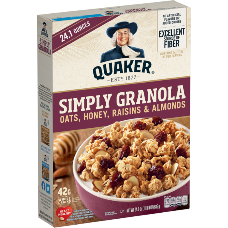 QUAKER Simply Granola Oats, Honey, Raisins & Almonds 24.1 oz