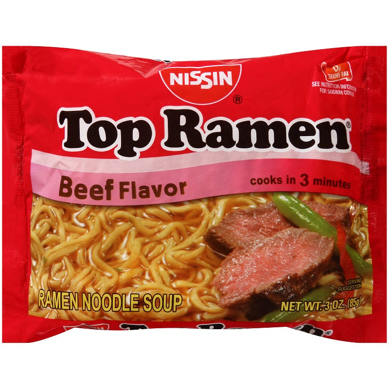 NISSIN Top Ramen Beef 3 oz