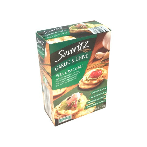 SAVORITZ Garlic & Chive Pita Crackers 5oz