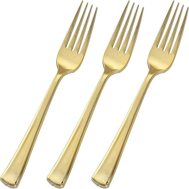 The Forked Gold Plastic Fork  x25