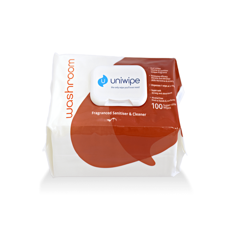 UNIWIPE Washroom Disinfectant Wipes 100's