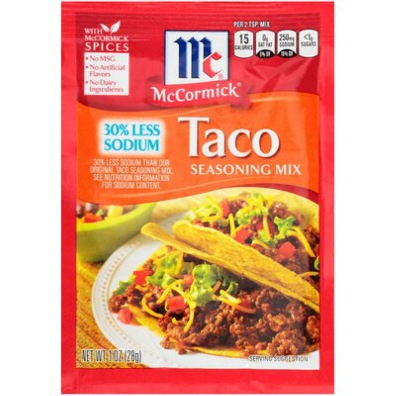 McCORMICK Taco Seasoning Mix 30 % Less Sodium 1 oz