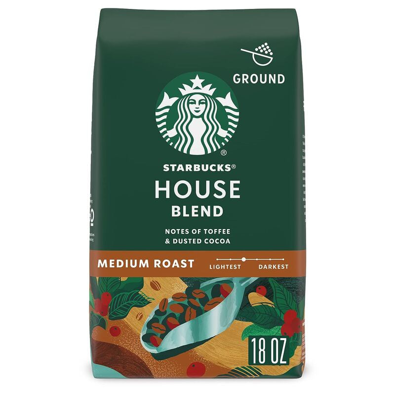 STARBUCKS House Blend Medium Roast Ground Coffee 18oz