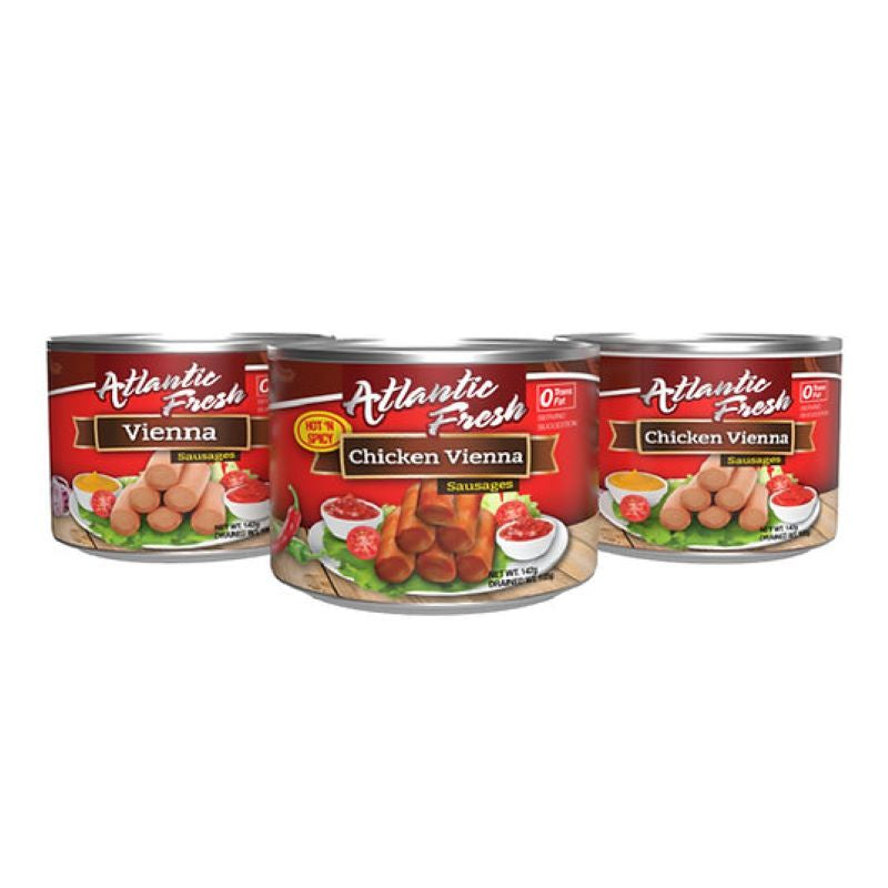 ATLANTIC FRESH Chicken Vienna Hot 'n Spicy Sausages  142 g