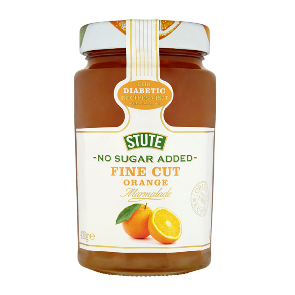 STUTE No Sugar Orange Marmalade Fine Cut 430g