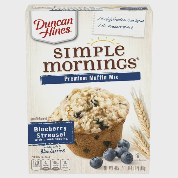 DUNCAN HINES Simple Mornings Blueberry Muffin Mix 20.5 oz