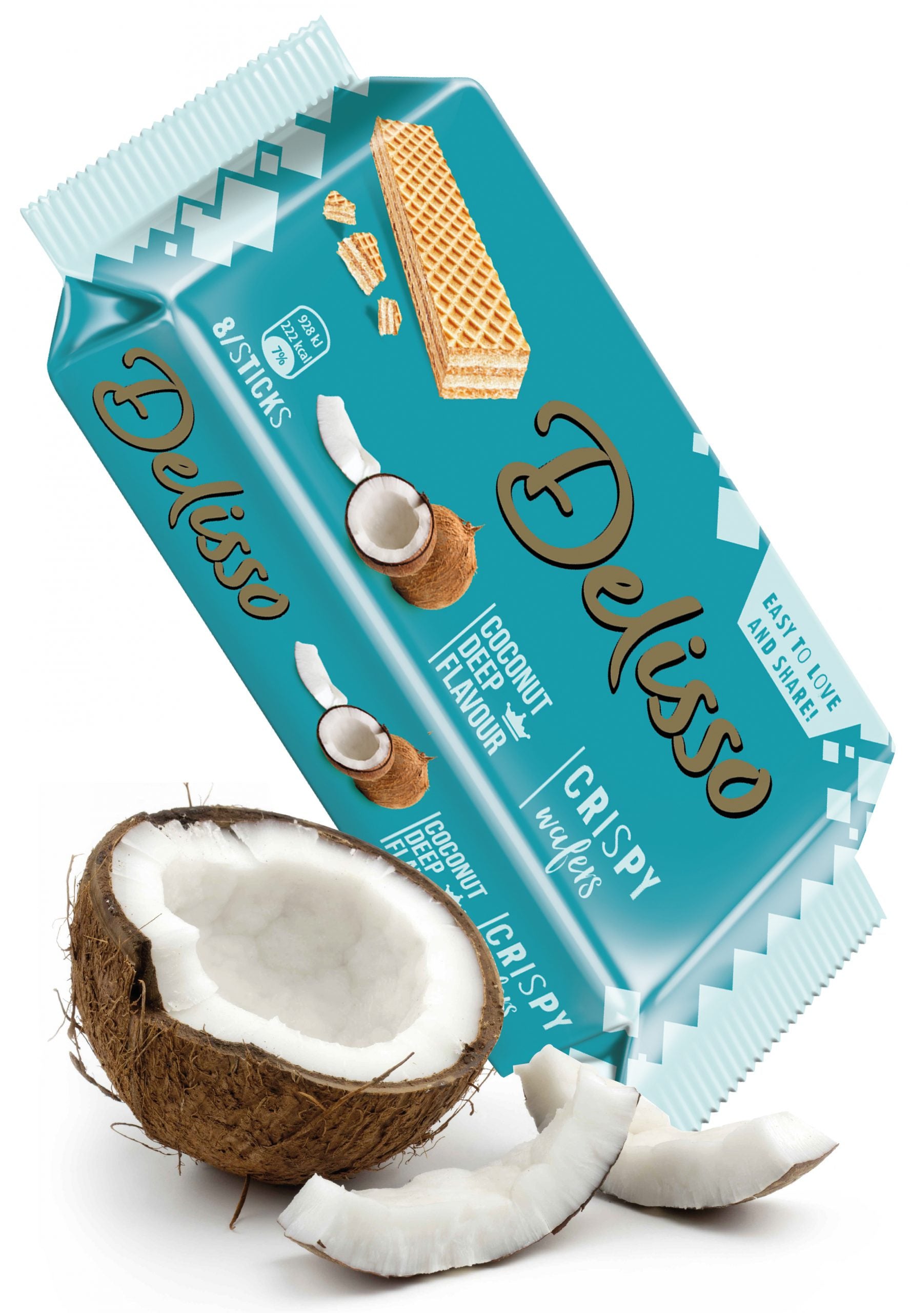 DELISSO Crispy Wafers Coconut 8 Sticks