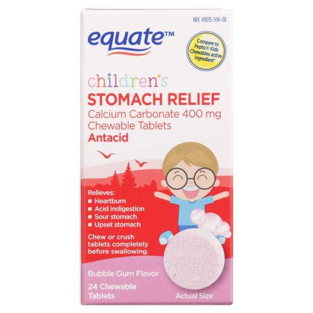 EQUATE Children's Stomach Relief Chewables 24 Count