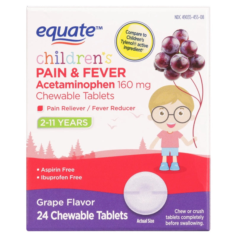 EQUATE Children's Pain & Fever Chewables 24 count