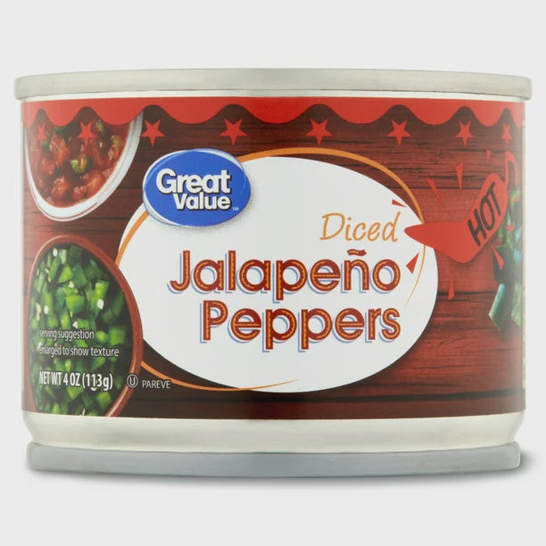 GREAT VALUE Diced Jalapeno Peppers 4oz