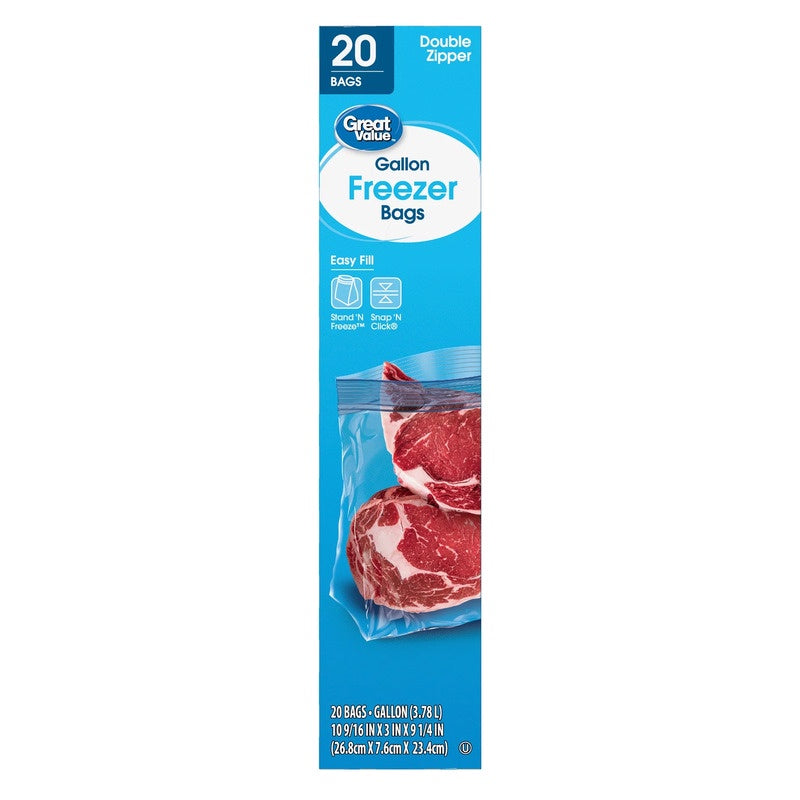 GREAT VALUE Freezer Bags Gallon 20count