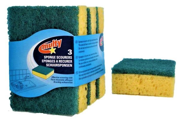 MULTY Sponge Scourers 3pk  #33
