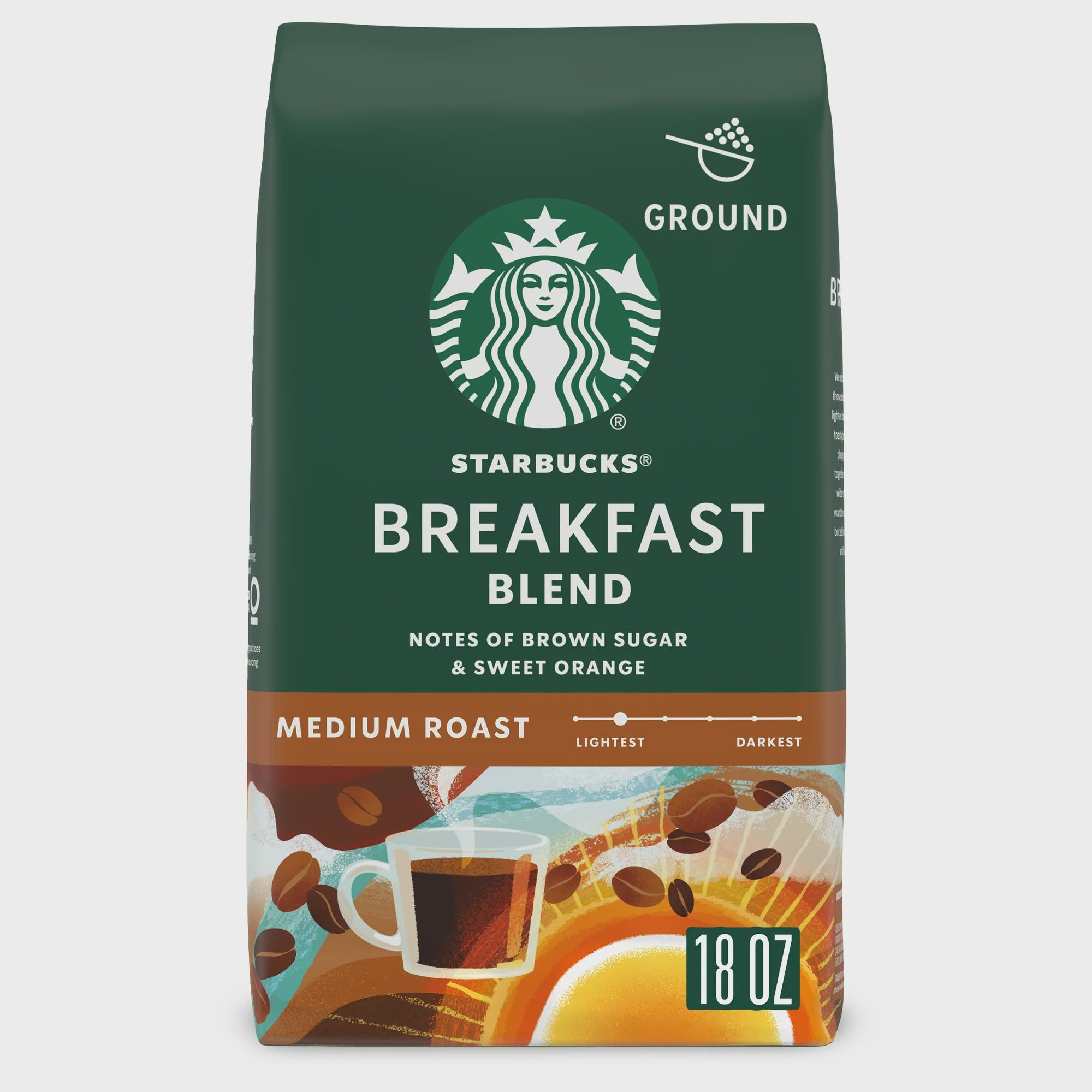 STARBUCKS Breakfast Blend Ground Coffee 18oz