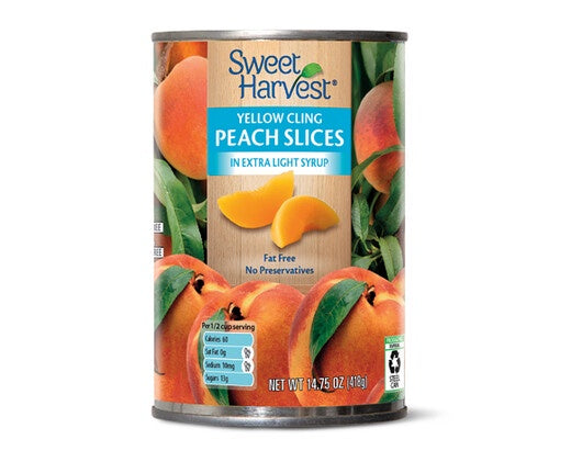 SWEET HARVEST Peach Slices in 100% Fruit Juice 15 oz