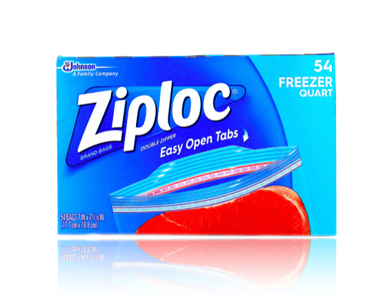 ZIPLOC Storage Quart Size Bags 54 count