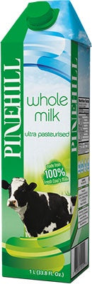 PINEHILL Whole Milk Ultra-pasteurised 1L