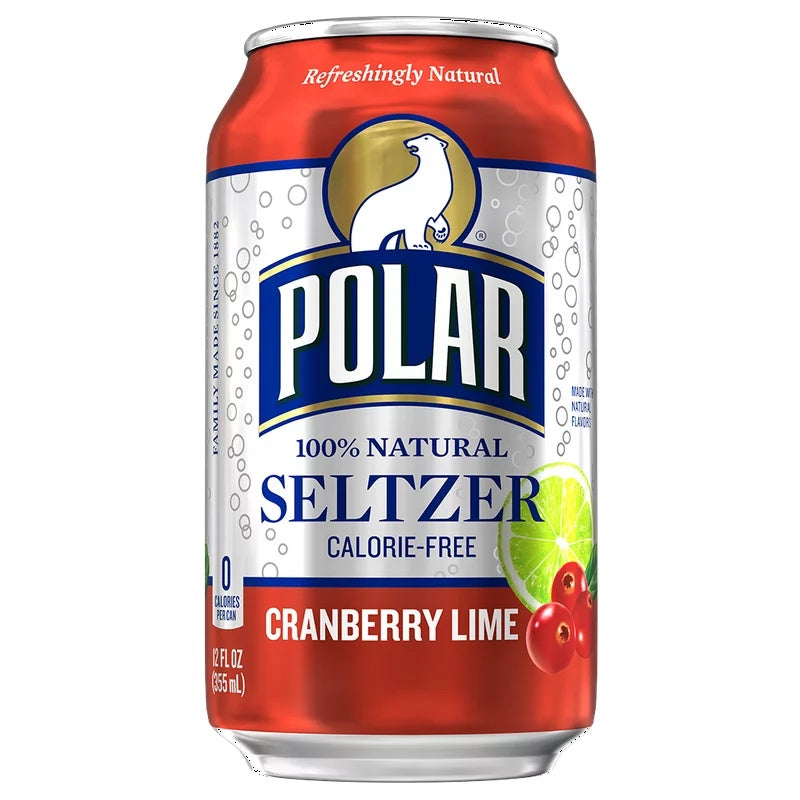 POLAR Seltzer Cranberry Lime Zero Sugar 12 oz