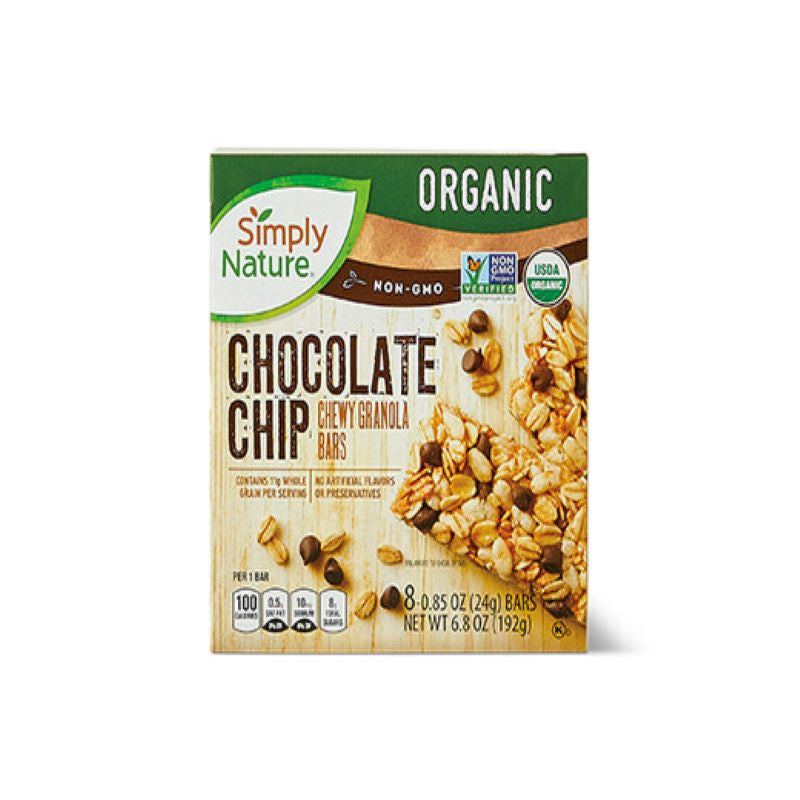SIMPLY NATURE Organic Chocolate Chip Chewy Granola Bars 6.8 oz