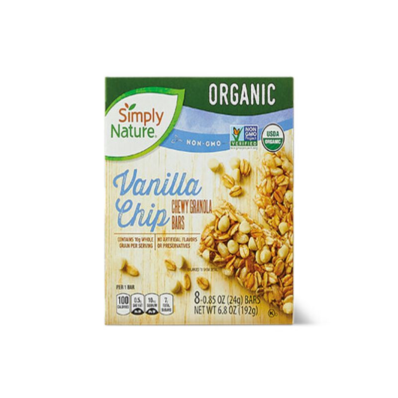 SIMPLY NATURE Organic Vanilla Chip Chewy Granola Bars 6.8 oz