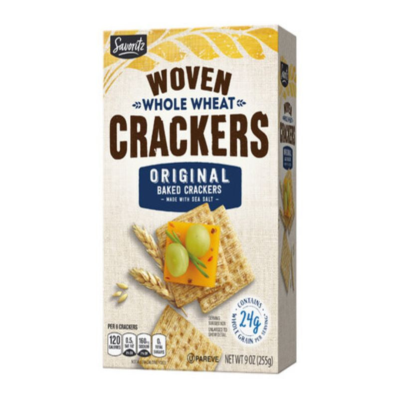 SAVORITZ Woven Whole Wheat Crackers Original 9 oz