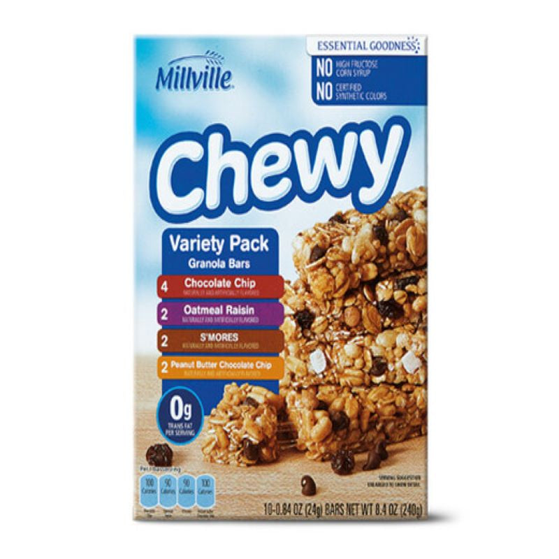 MILLVILLE Chewy Variety Pack Granola Bars 8.4oz