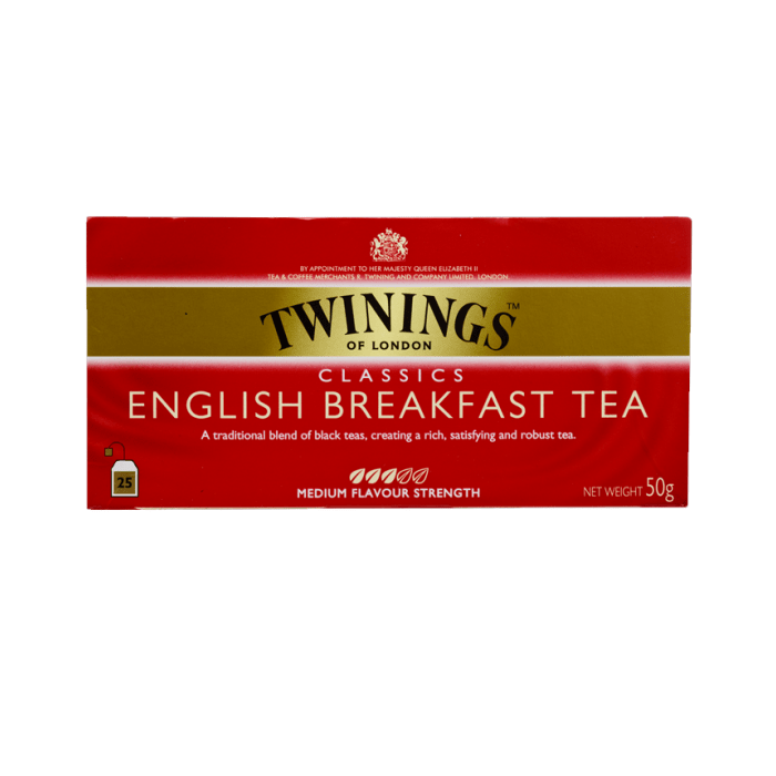 TWININGS English Breakfast Tea 25 count