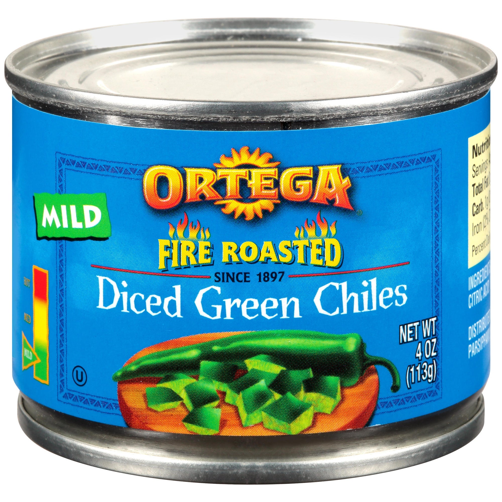 ORTEGA Green Chiles Fire Roasted 4oz