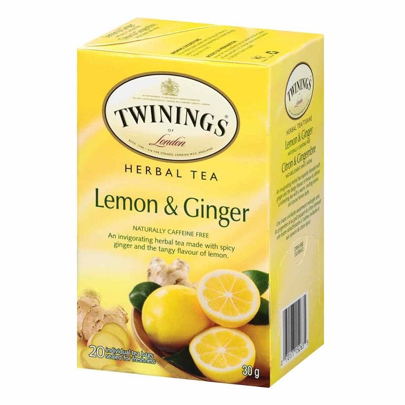 TWININGS Lemon & Ginger Tea 20 count