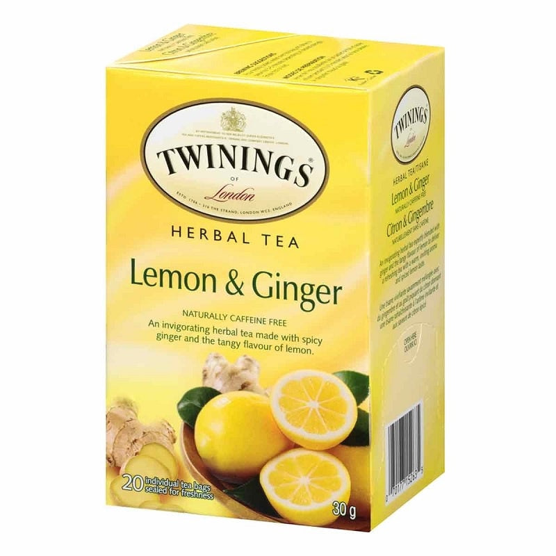 TWININGS Lemon & Ginger Tea 20 count