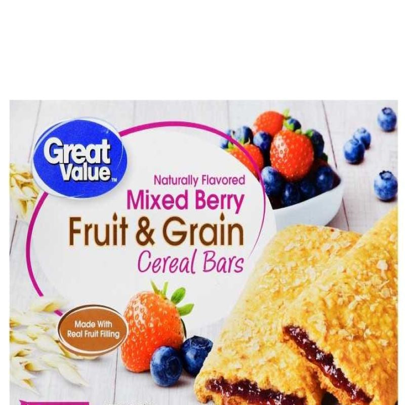 GREAT VALUE Fruit & Grain Cereal Bar Mixed Berry 16 ct