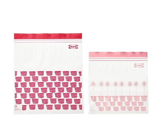 IKEA Istad Zip Bags 1qt & 3qt 50pk